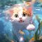 Underwater Painted Kitten Live Wallpaper