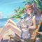 Anime Girl Summer Swimsuit At The Beach Live Wallpaper