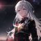 Gray Hair Anime Girl In Black Under Night Sky Live Wallpaper