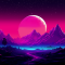 Neon Sunset Mountainscape Live Wallpaper