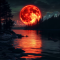 Red Moon Waves 4K Live Wallpaper