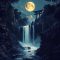Waterfall Ember Moon 4K Live Wallpaper